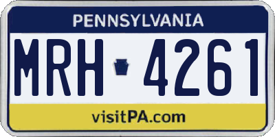 PA license plate MRH4261