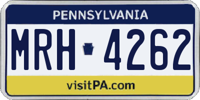 PA license plate MRH4262