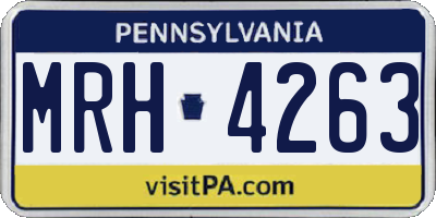 PA license plate MRH4263