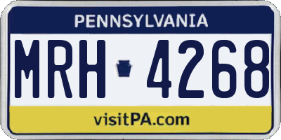 PA license plate MRH4268
