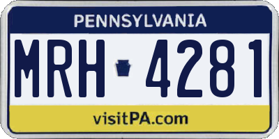 PA license plate MRH4281