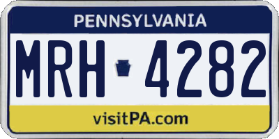 PA license plate MRH4282