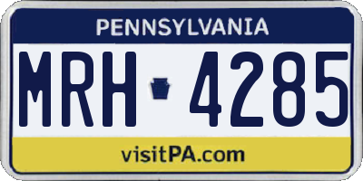 PA license plate MRH4285