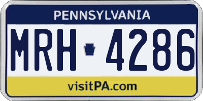 PA license plate MRH4286