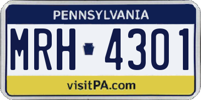 PA license plate MRH4301