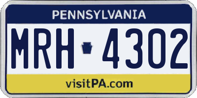 PA license plate MRH4302