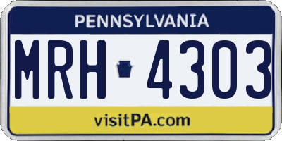 PA license plate MRH4303