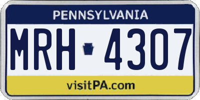 PA license plate MRH4307