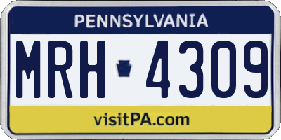 PA license plate MRH4309