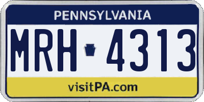 PA license plate MRH4313