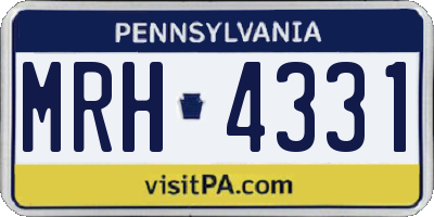 PA license plate MRH4331