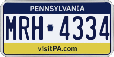 PA license plate MRH4334