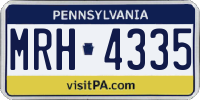 PA license plate MRH4335