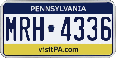 PA license plate MRH4336