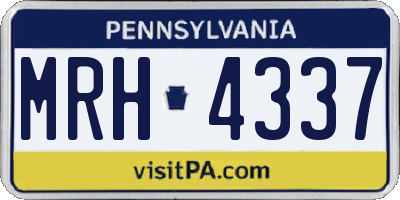PA license plate MRH4337