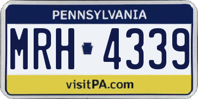 PA license plate MRH4339