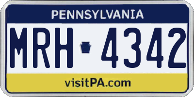 PA license plate MRH4342