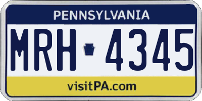 PA license plate MRH4345