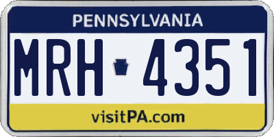 PA license plate MRH4351