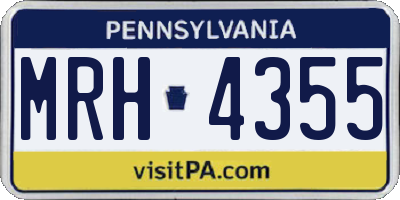 PA license plate MRH4355