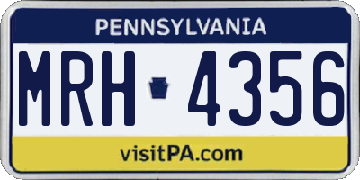 PA license plate MRH4356