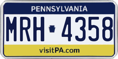 PA license plate MRH4358