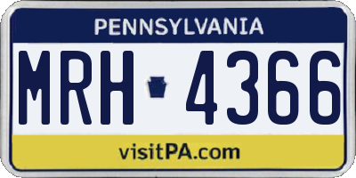 PA license plate MRH4366