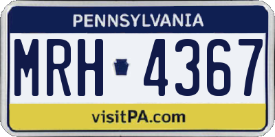 PA license plate MRH4367
