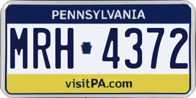 PA license plate MRH4372