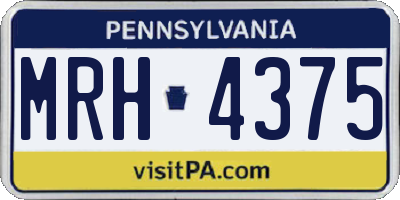 PA license plate MRH4375