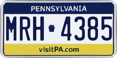 PA license plate MRH4385