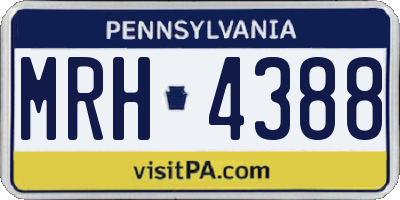 PA license plate MRH4388