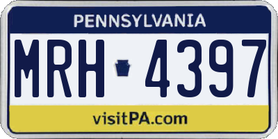 PA license plate MRH4397