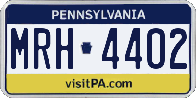 PA license plate MRH4402