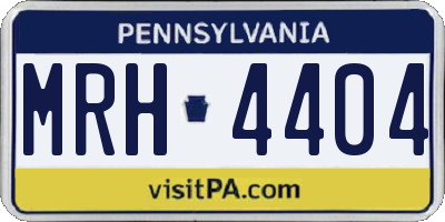 PA license plate MRH4404