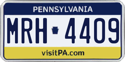PA license plate MRH4409