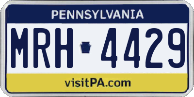 PA license plate MRH4429