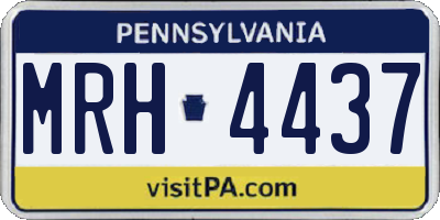 PA license plate MRH4437