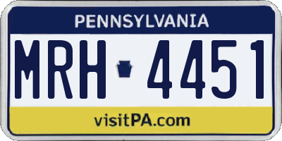 PA license plate MRH4451
