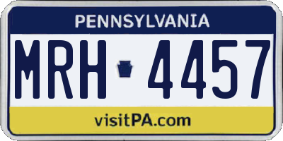 PA license plate MRH4457