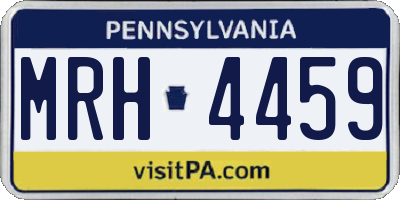 PA license plate MRH4459