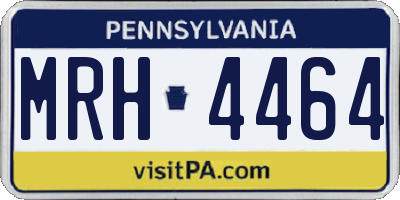 PA license plate MRH4464