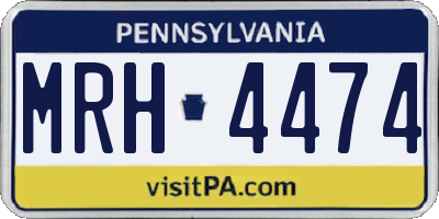 PA license plate MRH4474
