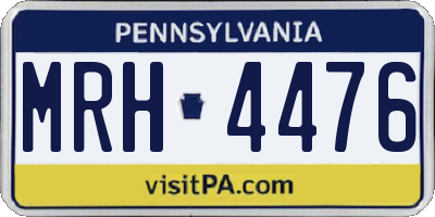 PA license plate MRH4476