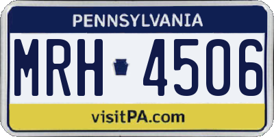 PA license plate MRH4506