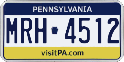 PA license plate MRH4512
