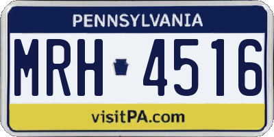PA license plate MRH4516