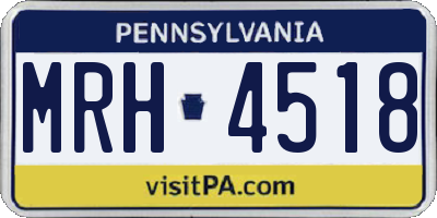 PA license plate MRH4518