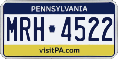 PA license plate MRH4522
