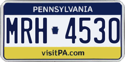 PA license plate MRH4530